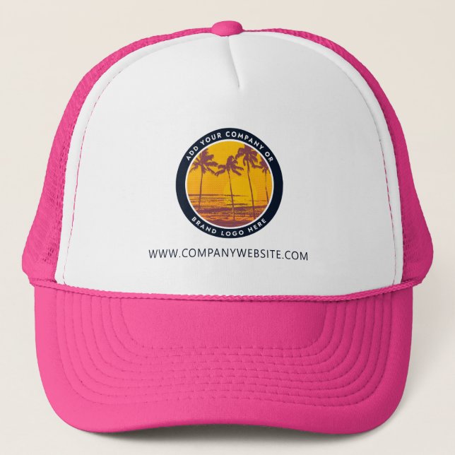 Company Brand Logo Trade Show Business Website Trucker Hat (Front)