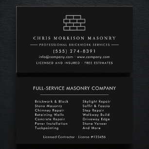 Company Bricklayer Brick Masonry Construction Business Card