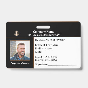 Company Business ID Identification Logo Custom  Badge