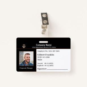Company Business ID Identification Logo Custom Badge