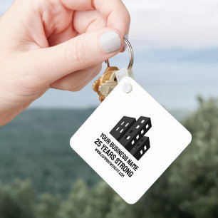 Company Business Logo Celebrating # Years Custom Keychain