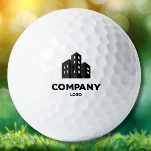 Company Business Logo Name Employee Minimalist  Golf Balls