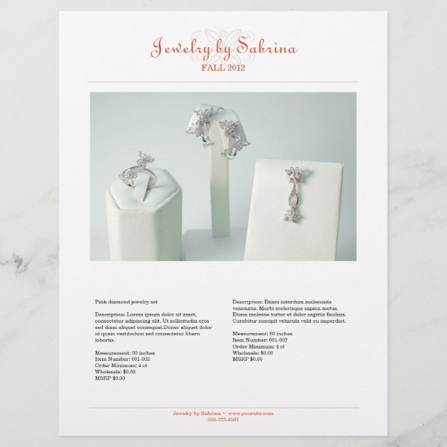 Company catalogue 2 product sale line sheet templa (Front)