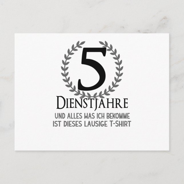 Company Celebration 5 Year Anniversary Employee Postcard (Front)