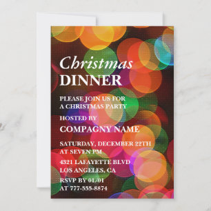 Company Christmas Party  Dinner Confetti Sparkle Invitation