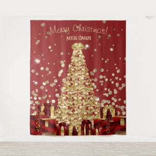 Company Christmas Party Photo Booth Backdrop  Tapestry