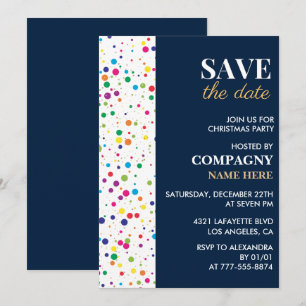 Company Christmas Party Save the date Confetti Invitation