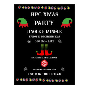 Company Corporate Staff Christmas Party Poster
