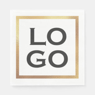 Company Custom Logo with Gold Frame Napkin