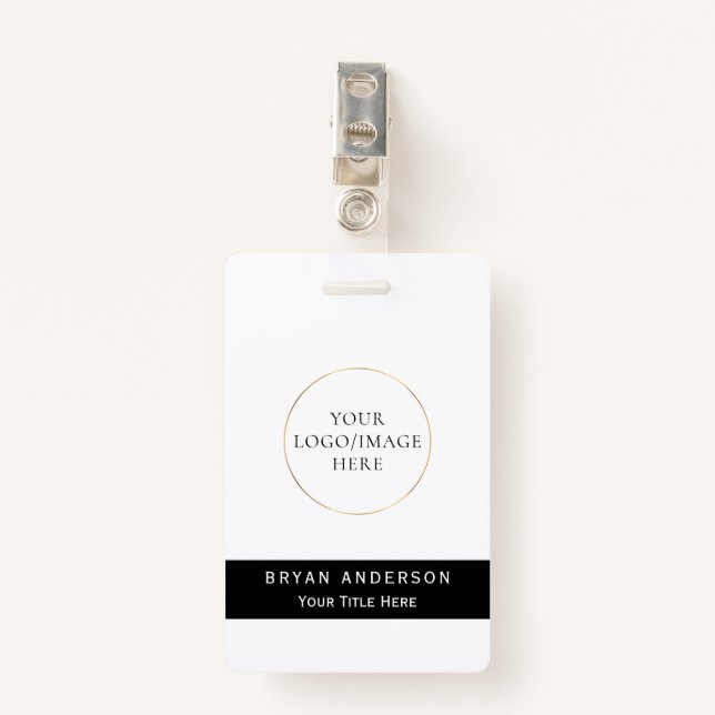 Company Custom Name Badge (Front with Clip)