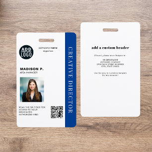 Company Custom QR Code Photo Employee ID Badge