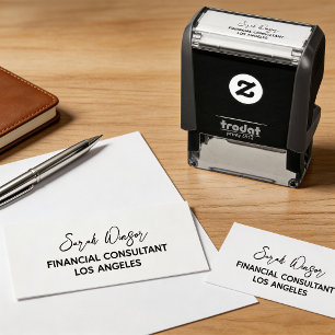 Company custom signature name job title  self-inking stamp