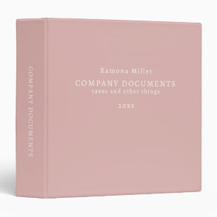 Company Documents Dusty Pink office suplies Binder