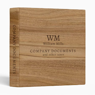 Company Documents faux wood Binder