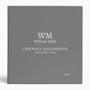Company Documents Office Work Notes Grey Binder