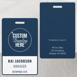 Company Employee Blue Logo Staff ID Badge