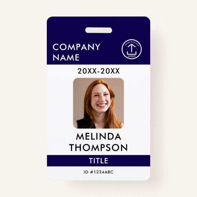 Company Employee ID Card Template Name Photo Badge (Front)