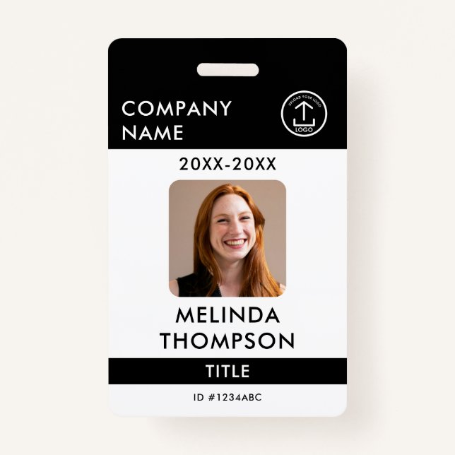 Company Employee ID Card Template Name Photo Badge (Front)