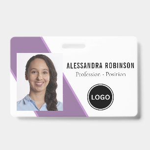 Company Employee Photo Barcode Logo Modern Badges