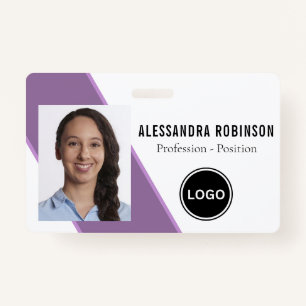 Company Employee Photo Barcode Logo Modern Badges