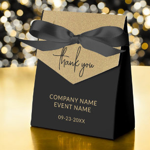 Company Event Black Gold Thank You Favor Box