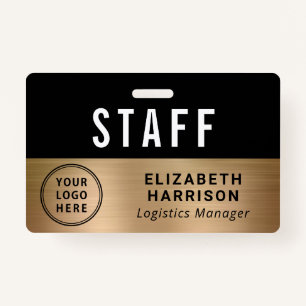 Company Event Logo Staff Employee Gold ID Badge