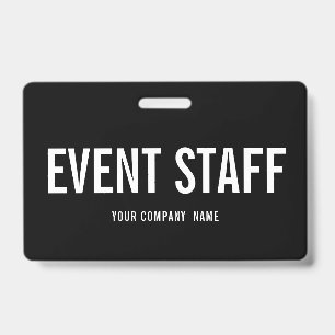 Company Event Staff Backstage Pass ID Badge