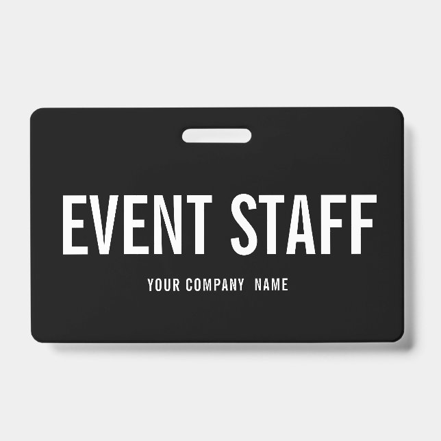 Company Event Staff Backstage Pass ID Badge (Front)