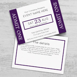 Company Event Ticket Concert Admit One Invitation
