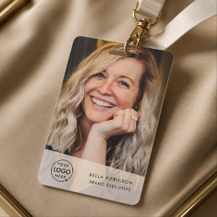 Company ID Card   Modern Large Photo Employee QR Badge