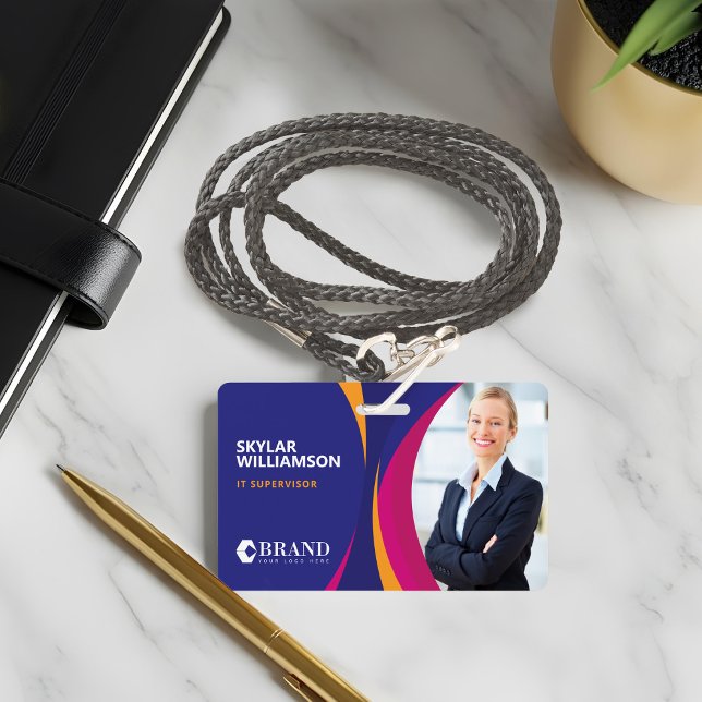 Company ID & Logo Colourful Purple Flowing Design Badge (Company ID & Logo Colorful Purple Flowing Design Badge)