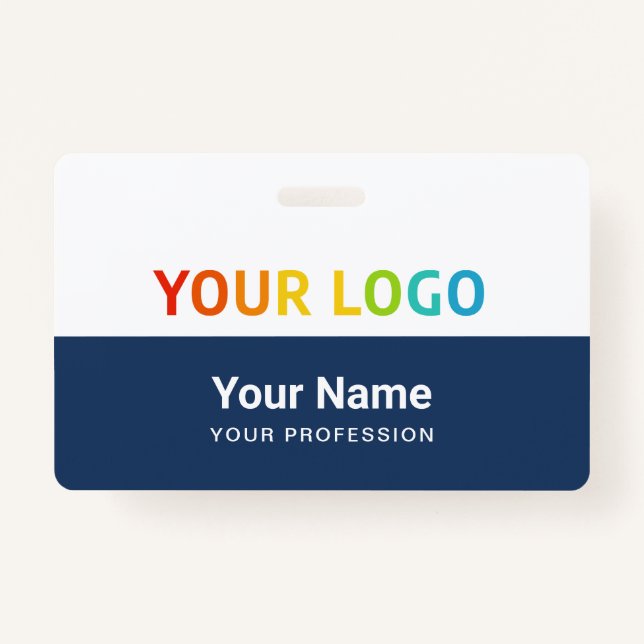 Company Inline Logo ID | Custom Employee Staff Badge (Front)
