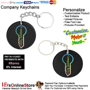 Company Keys Keychain Customizable Template