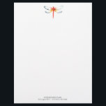Company Letterhead Design Red Dragonfly<br><div class="desc">This company letterhead design feature a watercolor red dragonfly on the front with a dragonfly pattern on the back. Use the template fields to add your custom printed text. A beautiful choice for business marketing. Order small quantities or letterhead in bulk. To see more designs like this visit www.zazzle.com/dotellabelle Unique...</div>