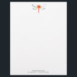 Company Letterhead Design Red Dragonfly<br><div class="desc">This company letterhead design feature a watercolor red dragonfly on the front with a dragonfly pattern on the back. Use the template fields to add your custom printed text. A beautiful choice for business marketing. Order small quantities or letterhead in bulk. To see more designs like this visit www.zazzle.com/dotellabelle Unique...</div>