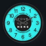 Company Logo Abstract Aqua Water SPA Name Slogan Large Clock<br><div class="desc">Unique minimal and decorative 
Corresponds to actual fashion trend in home decor.
You can change the shape and colour of the hand.</div>
