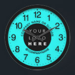 Company Logo Abstract Aqua Water SPA Name Slogan Large Clock<br><div class="desc">Unique minimal and decorative
Corresponds to actual fashion trend in home decor.
You can change the shape and colour of the hand.</div>