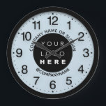 Company Logo Abstract Blue Pastel SPA Name Slogan Large Clock<br><div class="desc">Unique minimal and decorative
Corresponds to actual fashion trend in home decor.
You can change the shape and colour of the hand.</div>