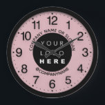 Company Logo Abstract Rose Pastel SPA Name Slogan  Large Clock<br><div class="desc">Unique minimal and decorative 
Corresponds to actual fashion trend in home decor.
You can change the shape and colour of the hand.</div>