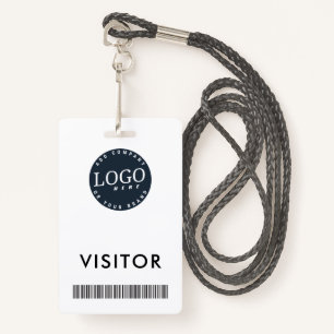 Company Logo and Business Barcode Visitor ID Badge