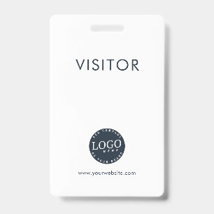 Company Logo and Business Website Address Visitor Badge