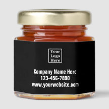Company Logo and Contact Info on Black and White