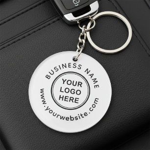 Company Logo and Custom text promotional Keychain