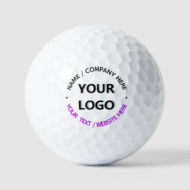 Company Logo and Text Stamps Golf Balls Template (Front)