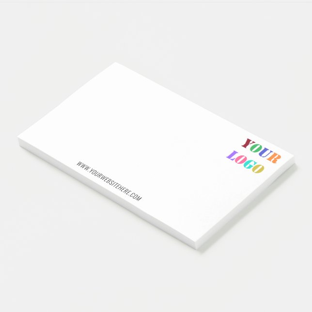 Company Logo and Website Business Post-it® Notes (Angled)