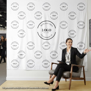 Company Logo backdrop Instant step and repeat Tapestry