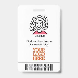 Company Logo Barcode Employee Photo Badge