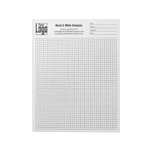 Company Logo Black Grid Graph Project Identifier Notepad (Rotated)