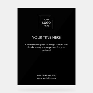 Company Logo | Black Modern Professional Acrylic Sign