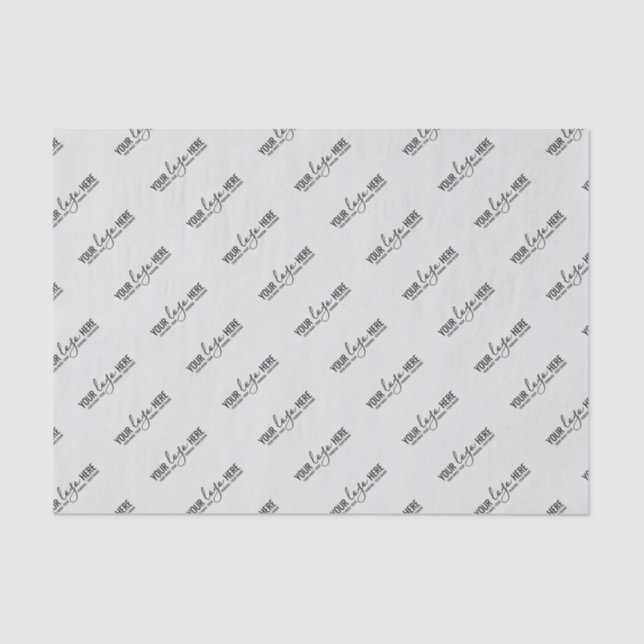 Company Logo Brand Custom Light Grey Business Tissue Paper (Front)